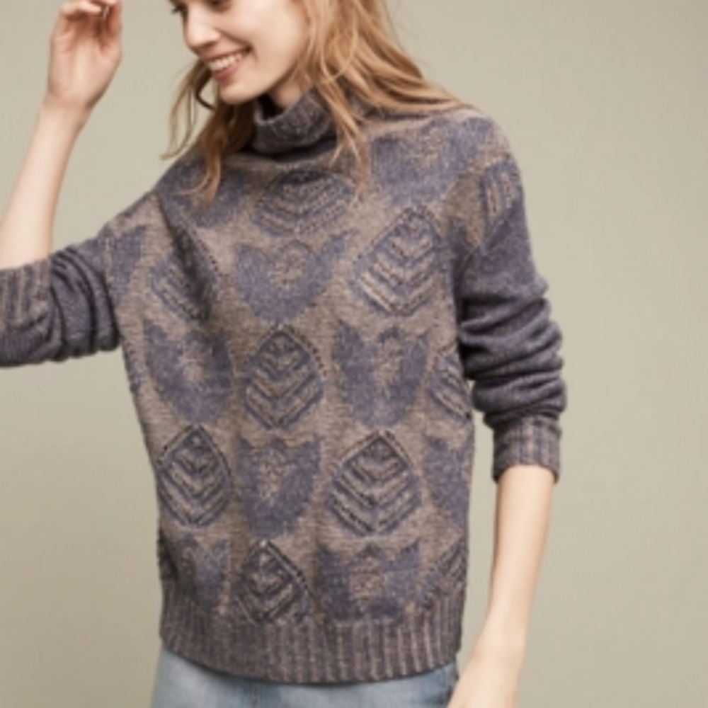 Hansel From Basel Stitched Foliage Turtleneck Anthropologie